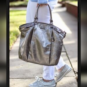 COACH Madison Metallic Leather Lindsey Large Bag